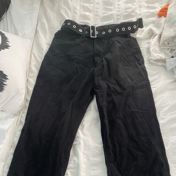 WeWoreWhat Cut Out Straight Black Pants - Picture 3 of 3